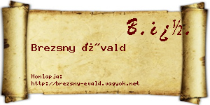 Brezsny Évald névjegykártya